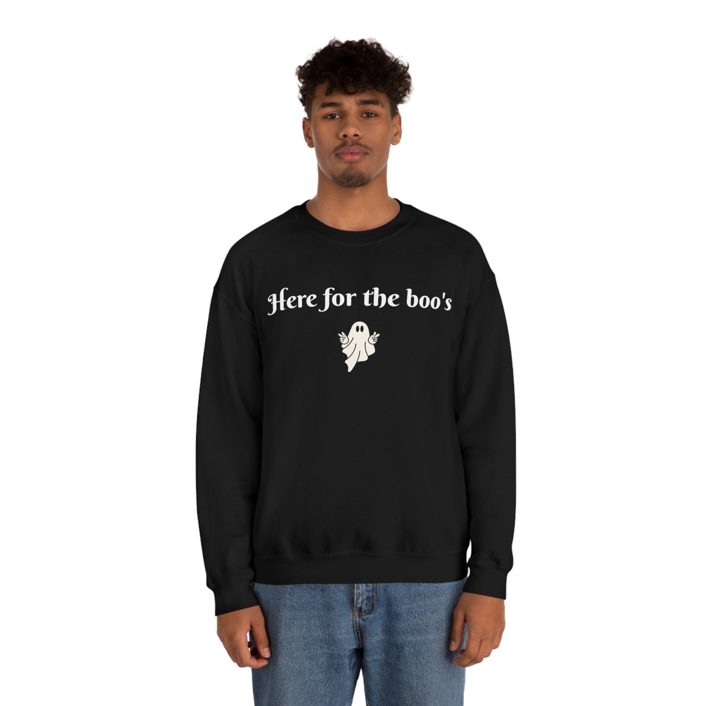 Here for the boo's Unisex Heavy Blend™ Crewneck Sweatshirt