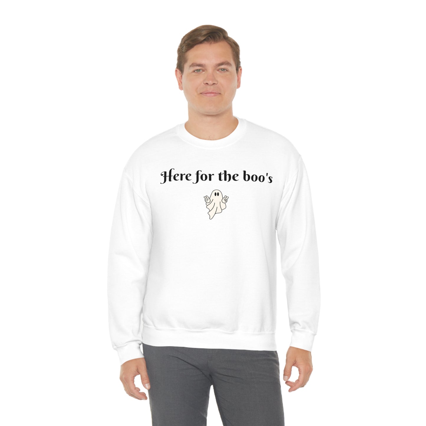 Here for the boo's Unisex Heavy Blend™ Crewneck Sweatshirt