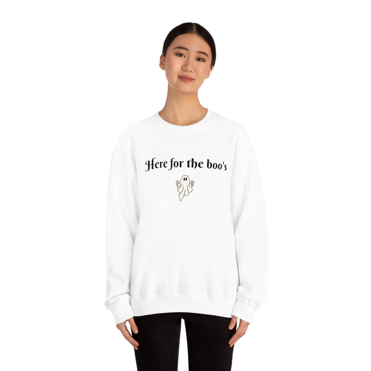 Here for the boo's Unisex Heavy Blend™ Crewneck Sweatshirt
