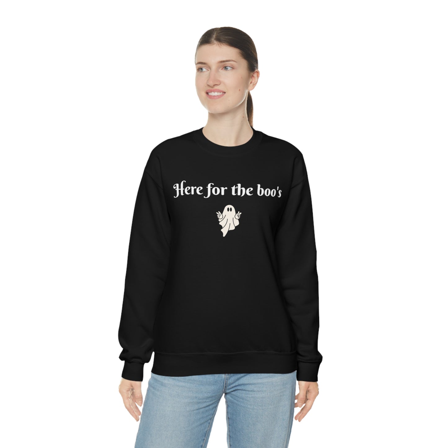 Here for the boo's Unisex Heavy Blend™ Crewneck Sweatshirt