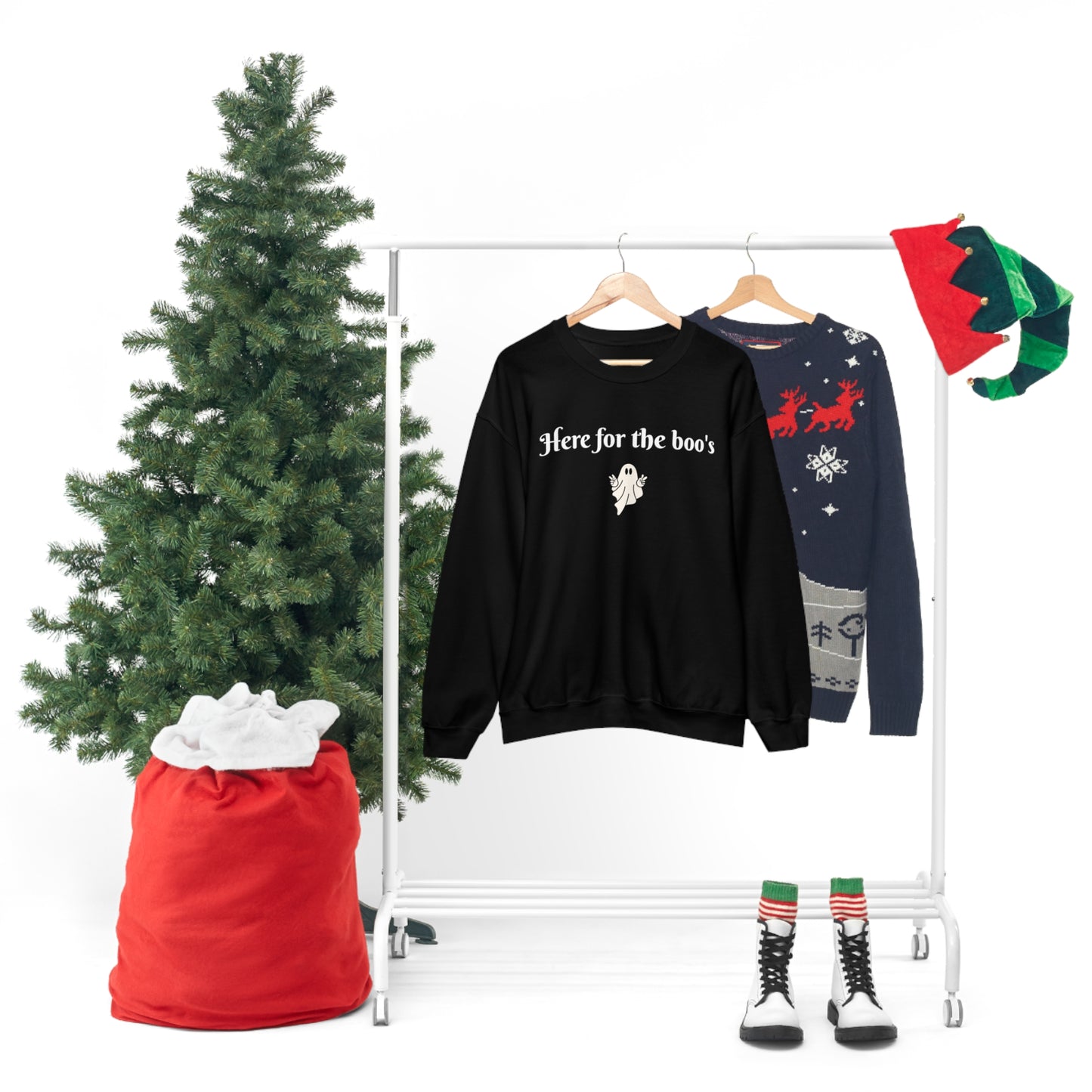 Here for the boo's Unisex Heavy Blend™ Crewneck Sweatshirt