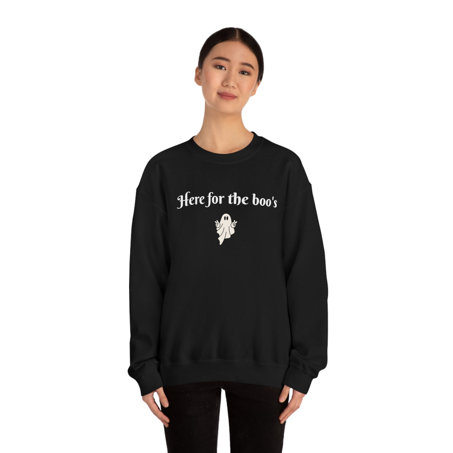 Here for the boo's Unisex Heavy Blend™ Crewneck Sweatshirt