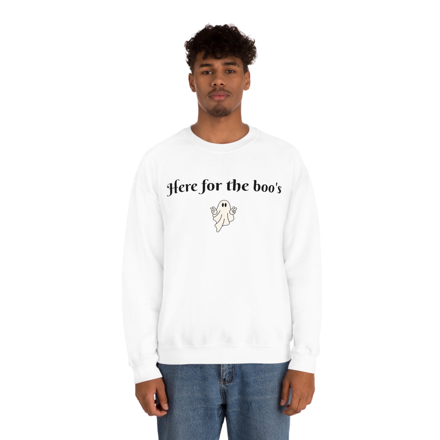 Here for the boo's Unisex Heavy Blend™ Crewneck Sweatshirt