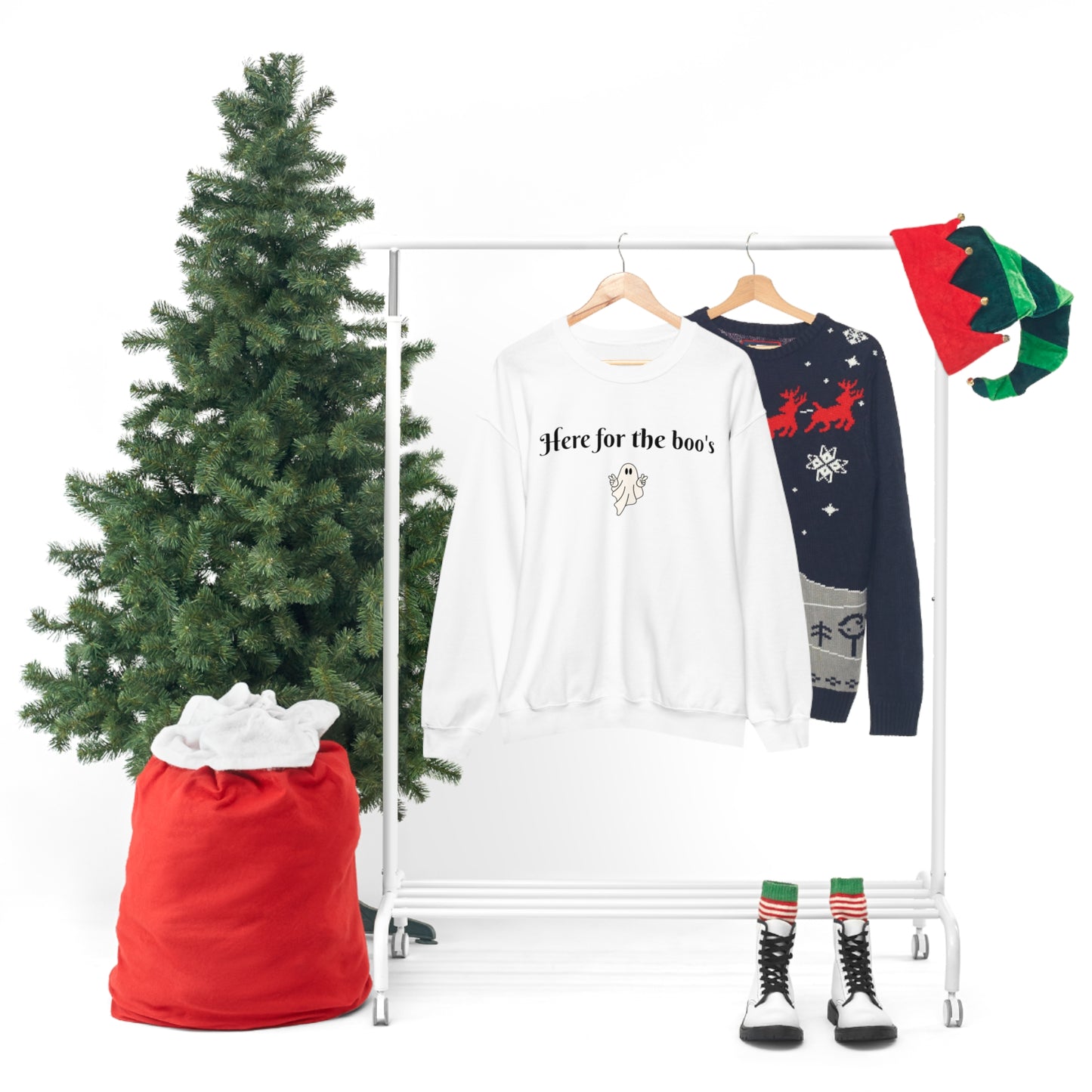 Here for the boo's Unisex Heavy Blend™ Crewneck Sweatshirt