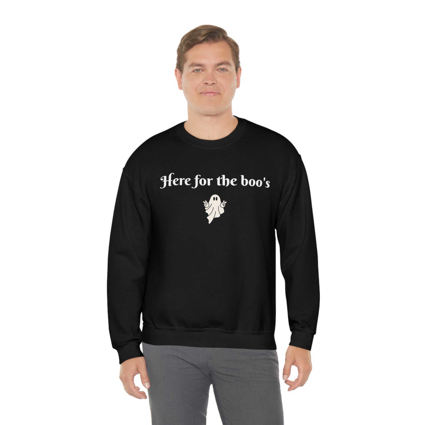 Here for the boo's Unisex Heavy Blend™ Crewneck Sweatshirt