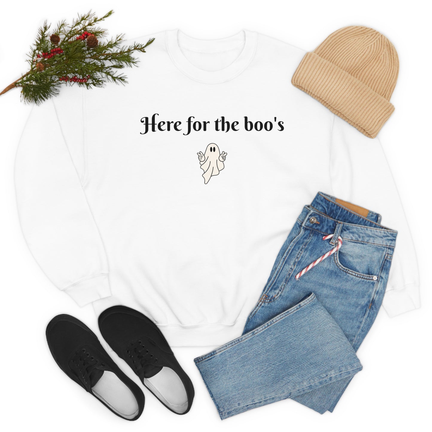 Here for the boo's Unisex Heavy Blend™ Crewneck Sweatshirt