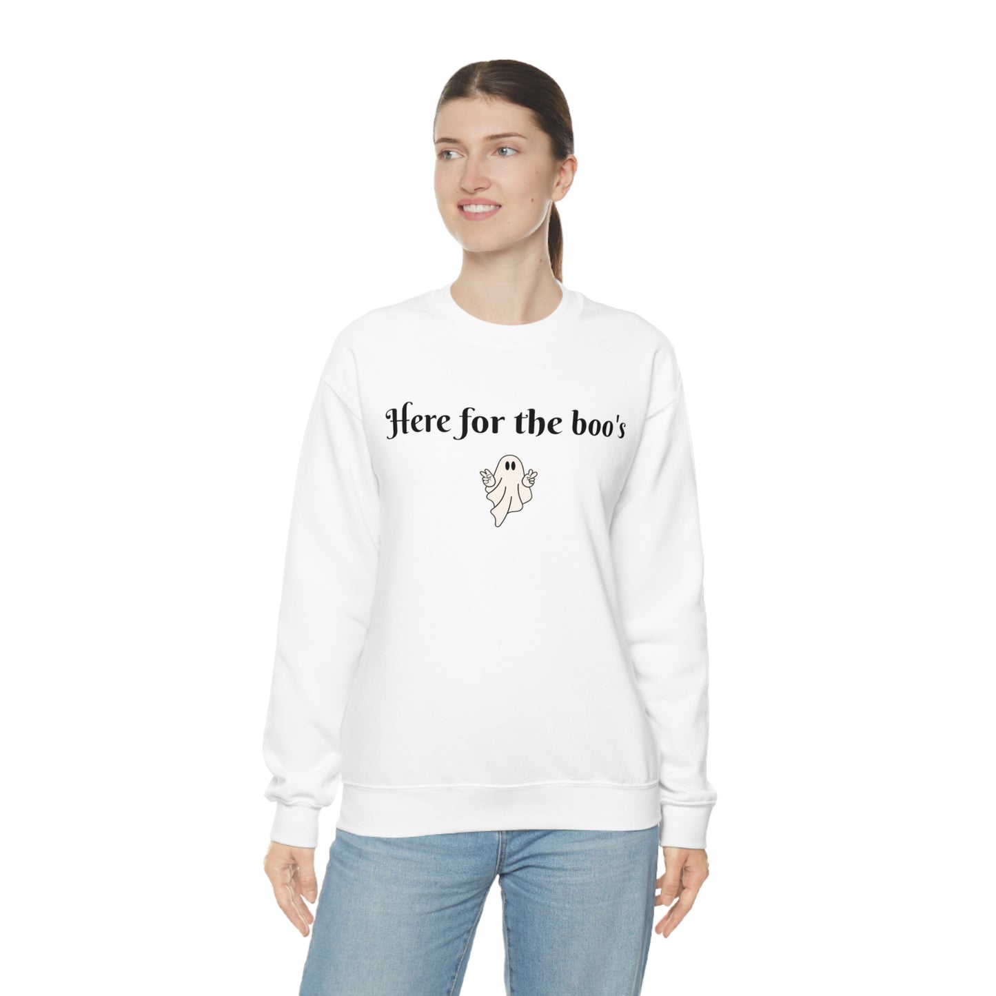 Here for the boo's Unisex Heavy Blend™ Crewneck Sweatshirt